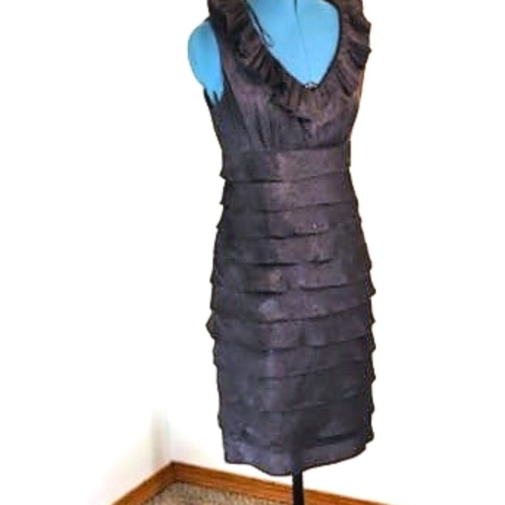 London Times , Black ruffle dress, size 8